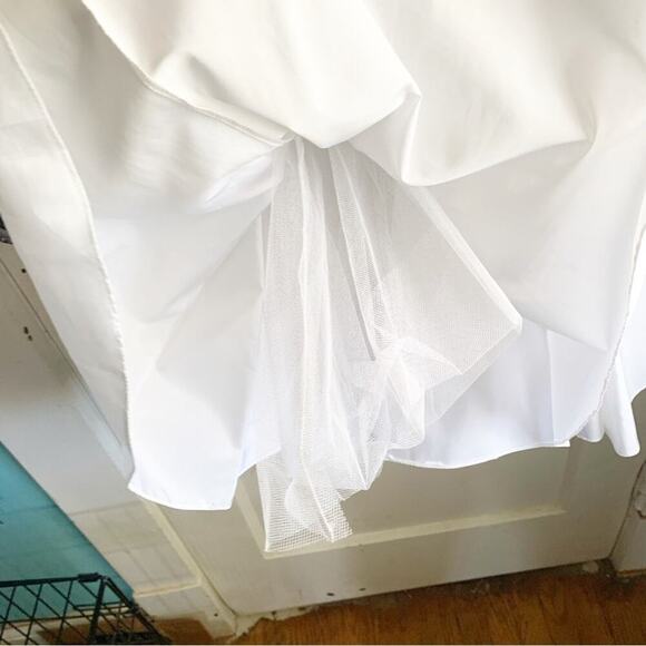 VTG Dave & Johnny 1980s Prom Dress Mesh Neckline Oversized Bow 9/10 JR HOCO Prom - Picture 6 of 15